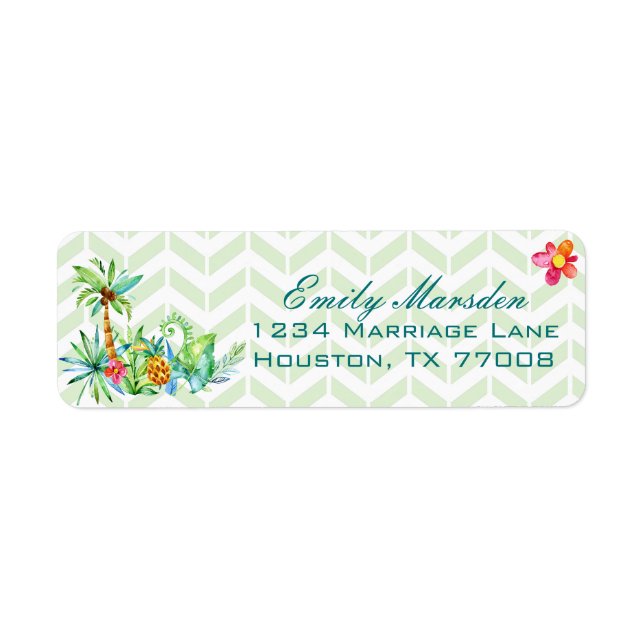Tropical Floral Adresse de retour (Devant)