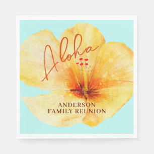 Tropical Floral Aloha Family Reunion  Napkin