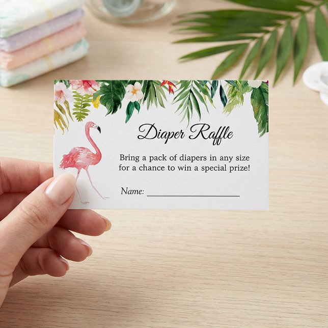 Tropical Floral Baby Shower Diaper Raffle Card (Creator Uploaded)