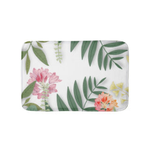 Tropical Floral Bath Mat