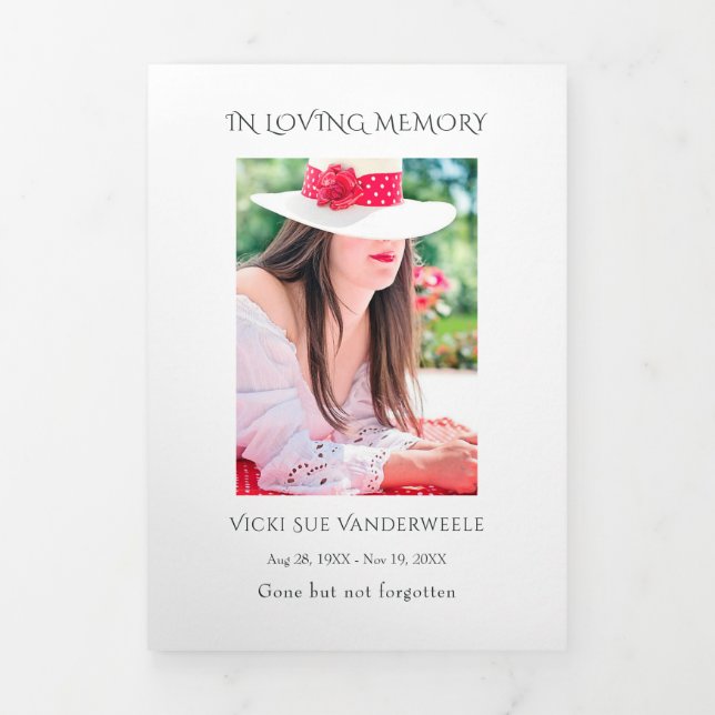 Tropical Floral Beach Celebration of Life Tri-Fold Invitation (Cover)