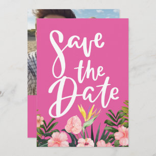 Tropical floral Beach & Destination  Wedding Save The Date