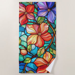 Tropical floral beach towel