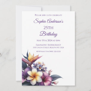 Tropical Floral- Birthday Invitation