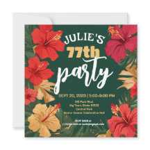 Tropical Floral Birthday Invite Customizable