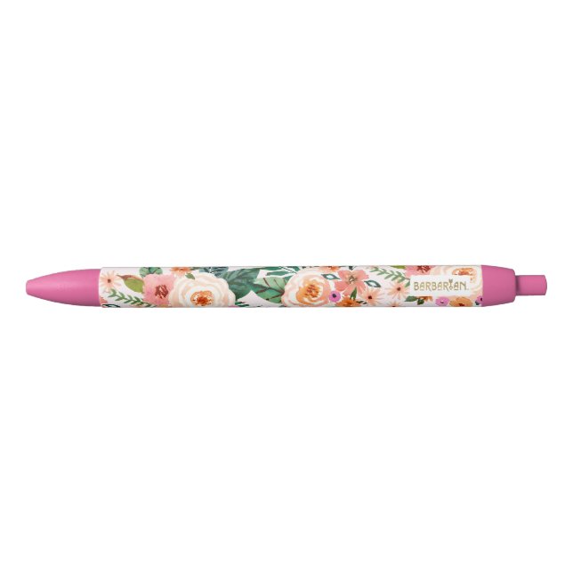 Tropical Floral Black Ink Pen (Front)
