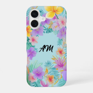 Tropical Floral Border Summer Aesthetic  iPhone 16 Case