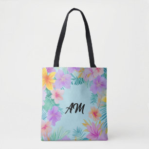 Tropical Floral Border Summer Aesthetic  Tote Bag