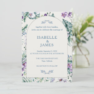 Tropical Floral Botanical Wedding Personalized Invitation