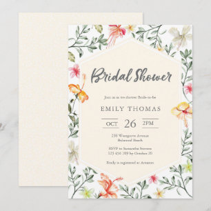 Tropical floral Bridal Shower Invitation