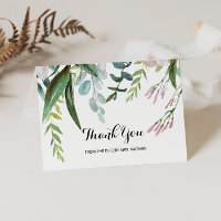 Tropical Floral Bridal Shower Thank You Card