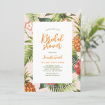 Tropical Floral Bridal Wedding Shower Invitation<br><div class="desc">Celebrate your special day with this tropical summer bridal shower invitation. This invitation features a beautiful tropical pattern with foilage,  flowers,  and pineapple graphics. You can customize all the text. More wedding shower invitations and party supplies are available at my shop BaraBomWedding.</div>