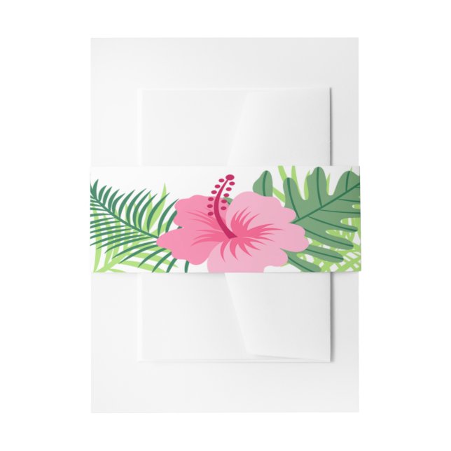 Tropical Floral Colourful Flowers Wedding Invitation Belly Band (Front Example)
