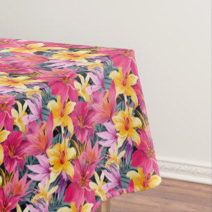 Tropical Floral Cotton  Tablecloth