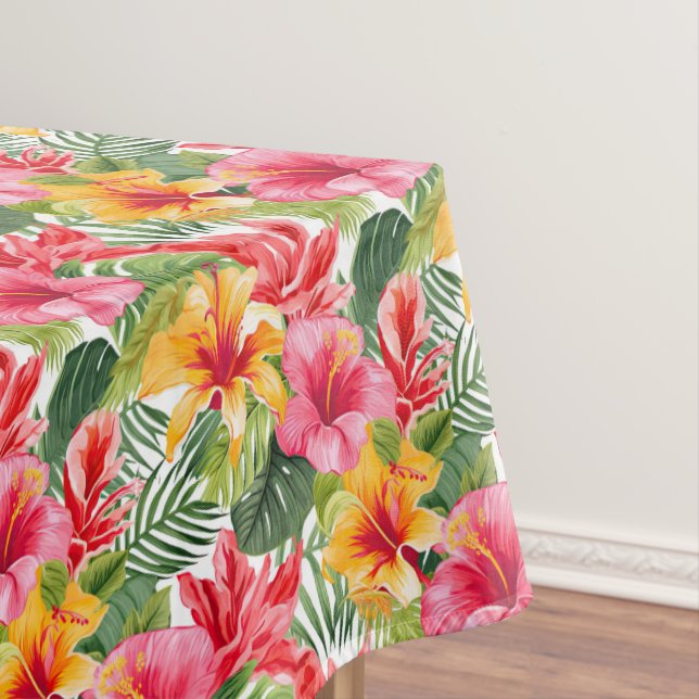 Tropical Floral Cotton  Tablecloth (In Situ)