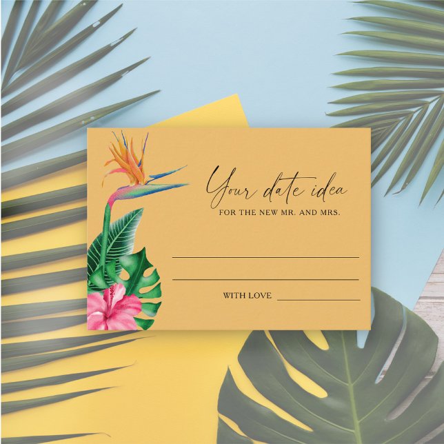Tropical floral - Date night ideas \ Date jar Enclosure Card (Creator Uploaded)