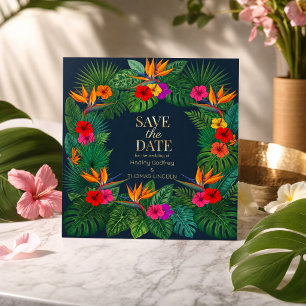 Tropical Floral Design   Hibiscus & Greenery Invitation