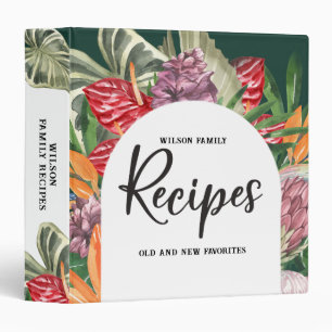 Tropical Floral Family Recipe Binder