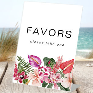 Tropical Floral Favours Pedestal Sign