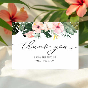 Tropical Floral Fête des mariées Merci Cartes