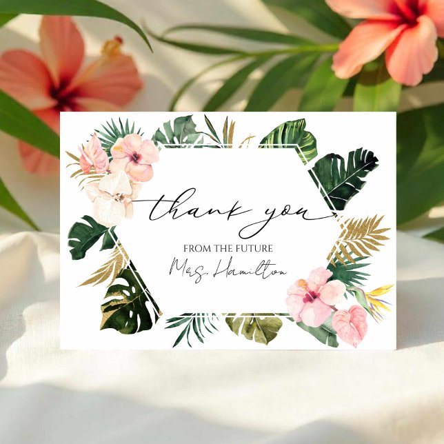 Tropical Floral Fête des mariées Merci Cartes (Créateur téléchargé)