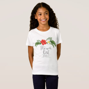 Tropical Floral Flower Girl ID475 T-Shirt