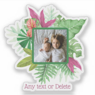 Tropical Floral Frame Custom Photo and Text