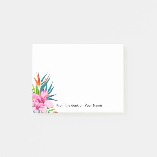 Tropical Floral From The Desk Of Post-it Notes (Front)