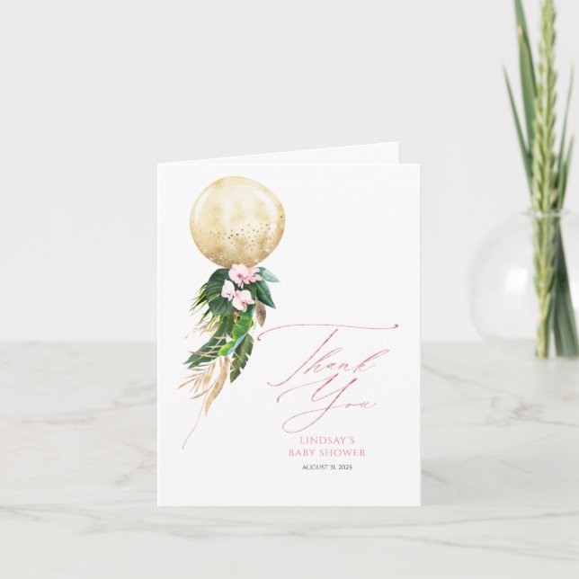 Tropical Floral Gold Balloon Garland Merci (Devant)