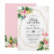 Tropical Floral Gold Frame Flamingo Baby Shower