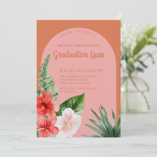 Tropical Floral Graduation Party Invitation