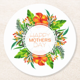 Tropical Floral Happy Mother's Day   Coaster