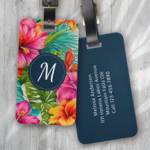 Tropical Floral Hibiscus Monogram