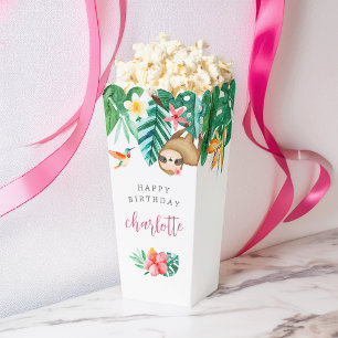 Tropical Floral Jungle Animals Kids Birthday Party Favor Box