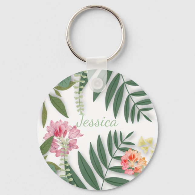 Tropical Floral Keychain (Front)