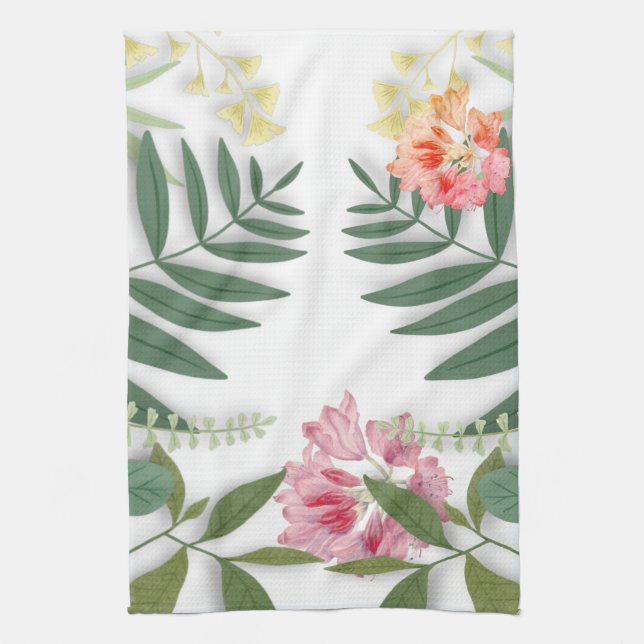 Tropical Floral  Kitchen Towel (Vertical)