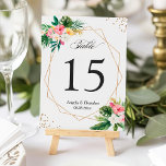 Tropical Floral Leaves Luau Wedding Table Number<br><div class="desc">Tropical Floral Luau Wedding Table Number Card. (1) Please customize this template one by one (e.g, from number 1 to xx) , and add each number card separately to your cart. (2) For further customization, please click the "customize further" link and use our design tool to modify this template. (3)...</div>