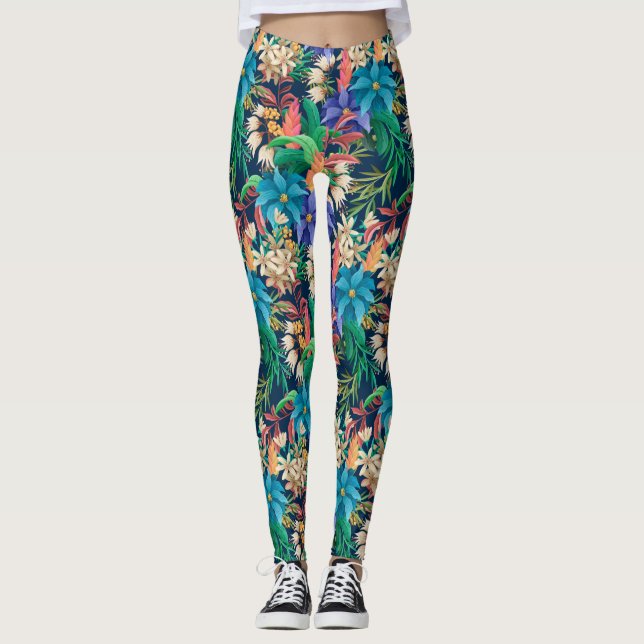 Tropical Floral Leggings (Front)