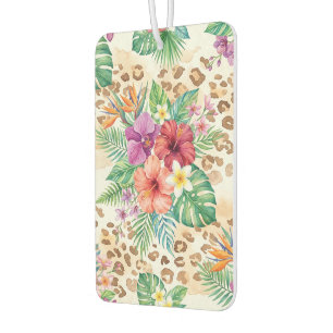 Tropical Floral Leopard Print Pattern Air Freshener
