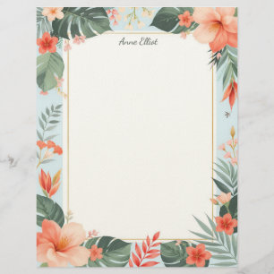 Tropical Floral Letterhead