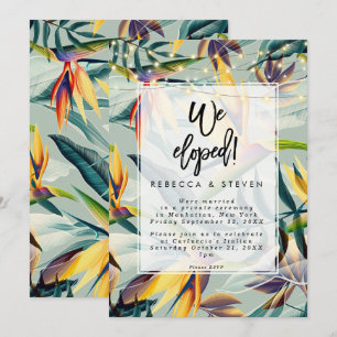 tropical floral lights we eloped invitation
