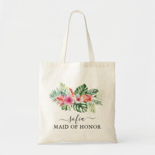 Tropical Floral Maid of Honour Tote Bag