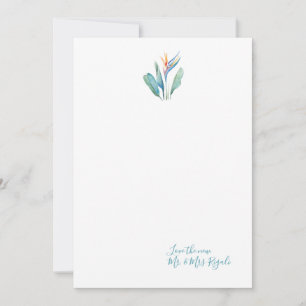 Tropical Floral Mariage Merci Cartes
