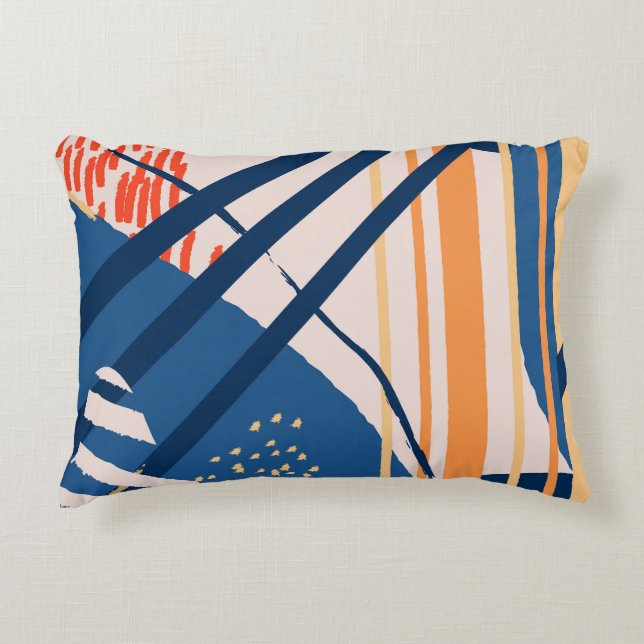 Tropical Floral: Modern Header Accent Pillow (Front)