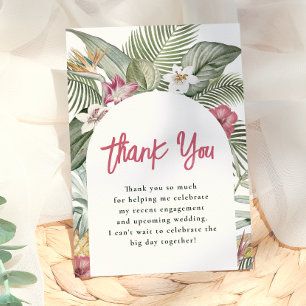 Tropical Floral Modern Summer Bridal Shower Thank You Card