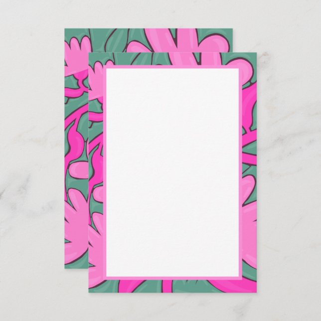 Tropical Floral Motif Flat Thank You Card (Front/Back)