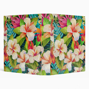 Tropical Floral Oil Painting Style Binder
