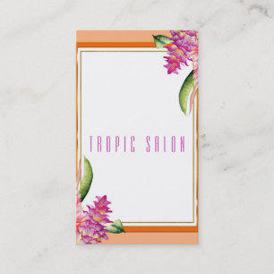 Tropical Floral Orange Coral Modern Botanical Chic Business Card