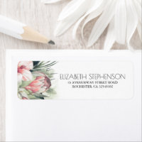 Tropical Floral Palm Leaves Bouquet Watercolor