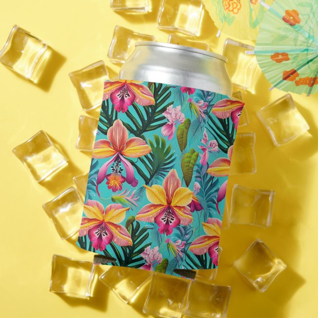 Tropical Floral Palms   Can Cooler (In Situ Summer)